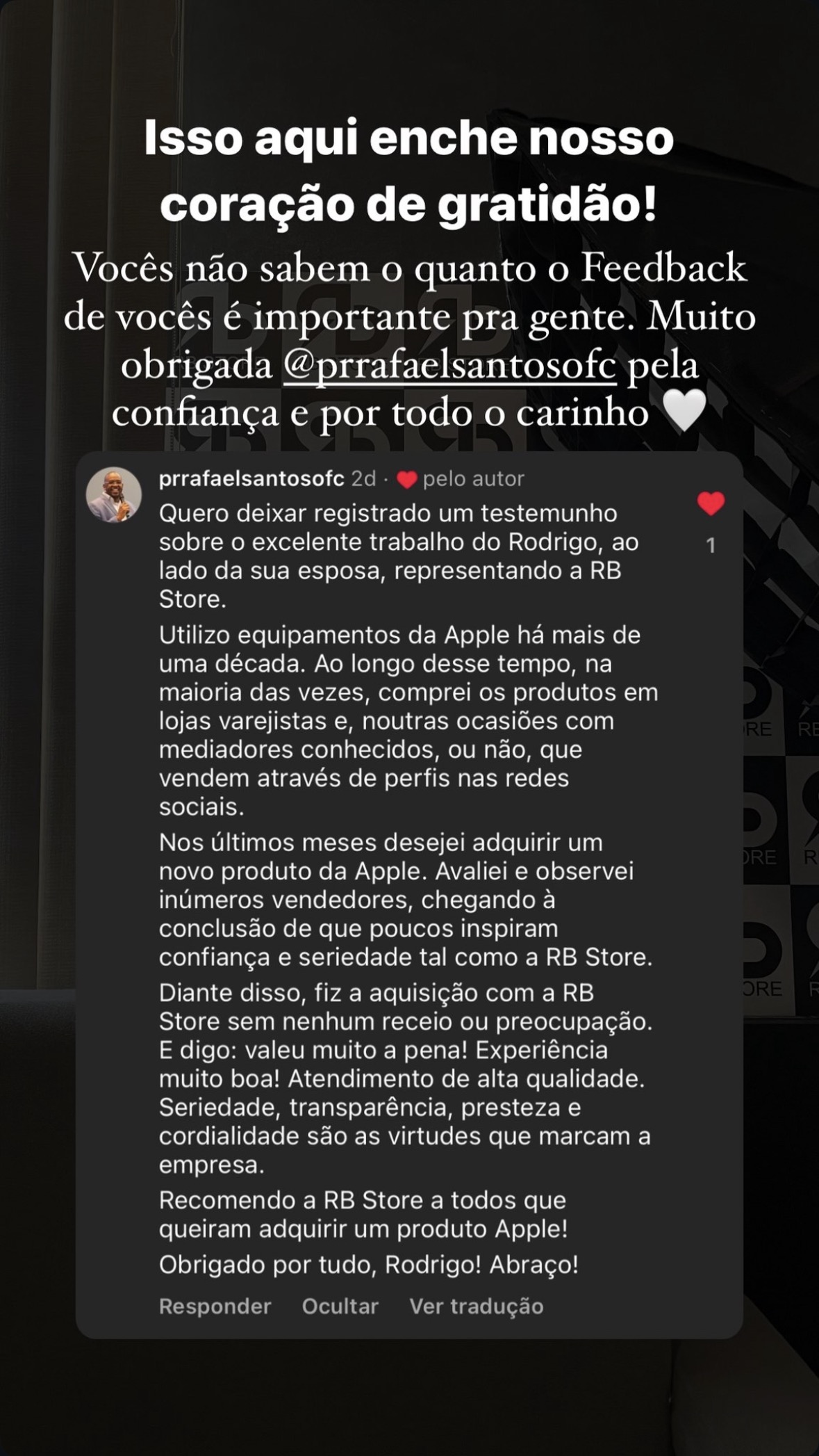 Feedback de Rafael Santos